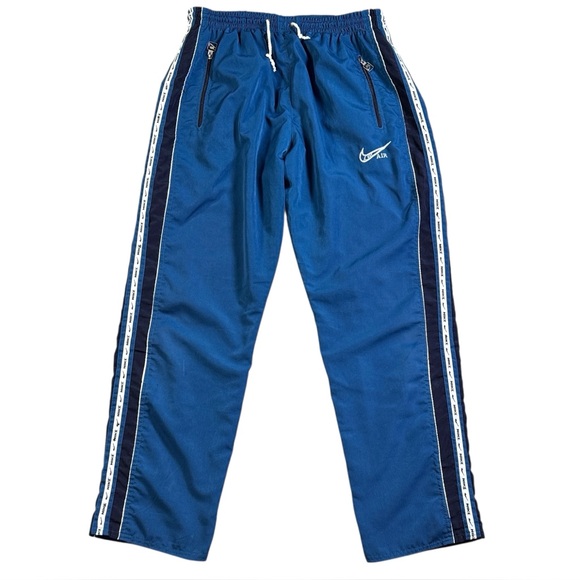 Vintage 90’s Y2K Nike Air Track Pants Men’s Medium Spelled Out Nike Blue Pants